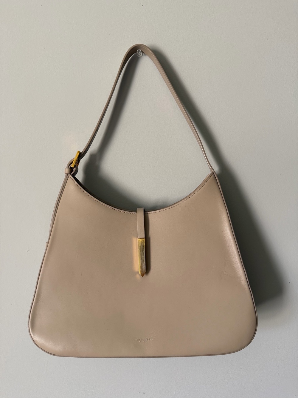 Demellier London Tokyo Large Shoulder Bag Smooth Taupe